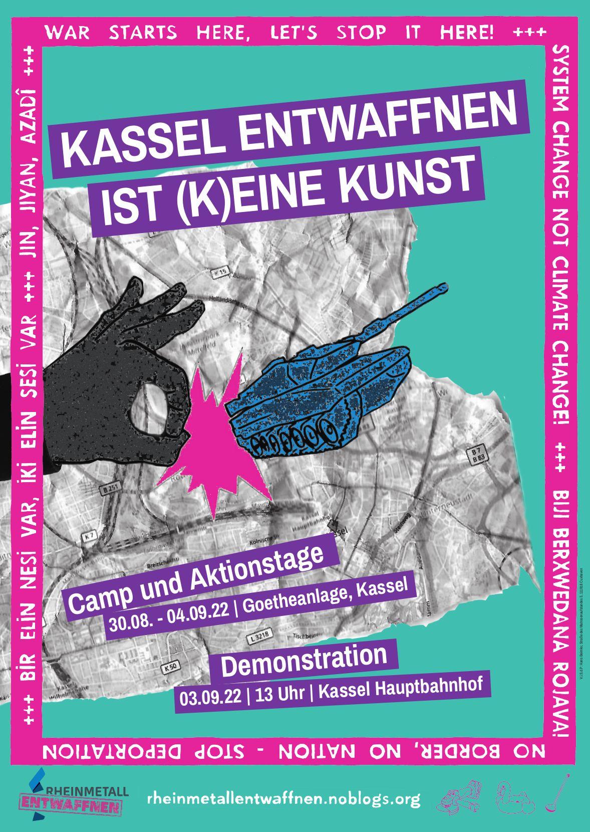 Plakar Rheinmetall Entwaffnen Kassel 2022